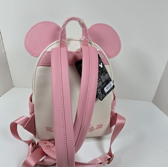 Loungefly Disney Minnie Mouse Cherry Blossom Mini Backpack NWT Ears Bow - Picture 5 of 10